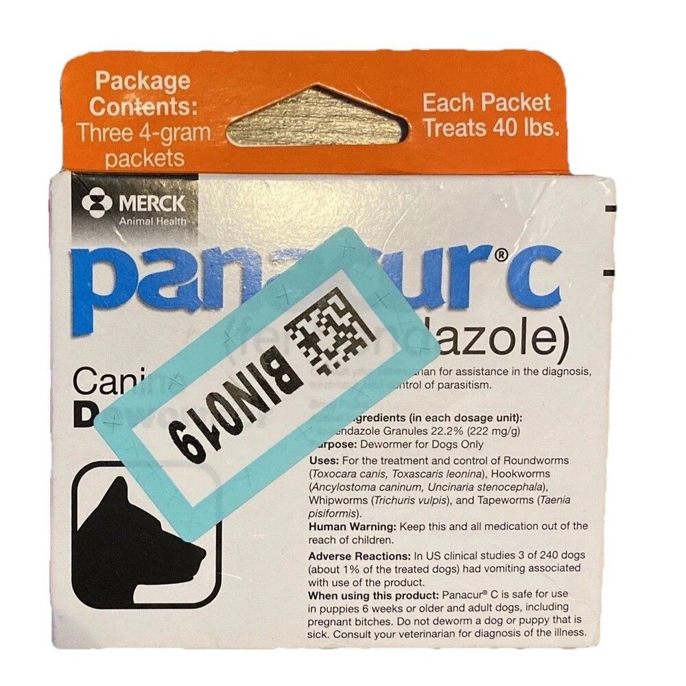 Panacur C Canine Dewormer Three 4 Gram Packages New